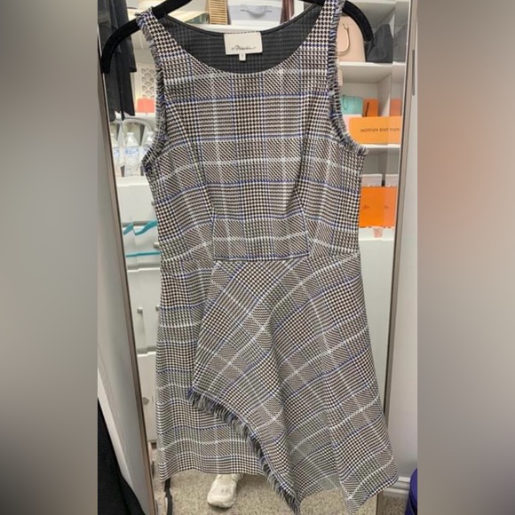 3.1 Philip Lim Plaid Tank Dress with Uneven Fringe Hem! - Picture 3 of 3